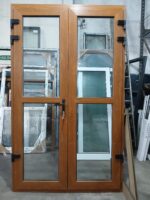 Puerta Batiente doble PVC Roble 140x233 cm - Imagen 4