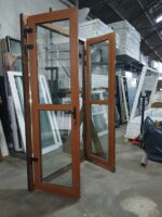 Puerta Batiente doble PVC Roble 140x233 cm - Imagen 6