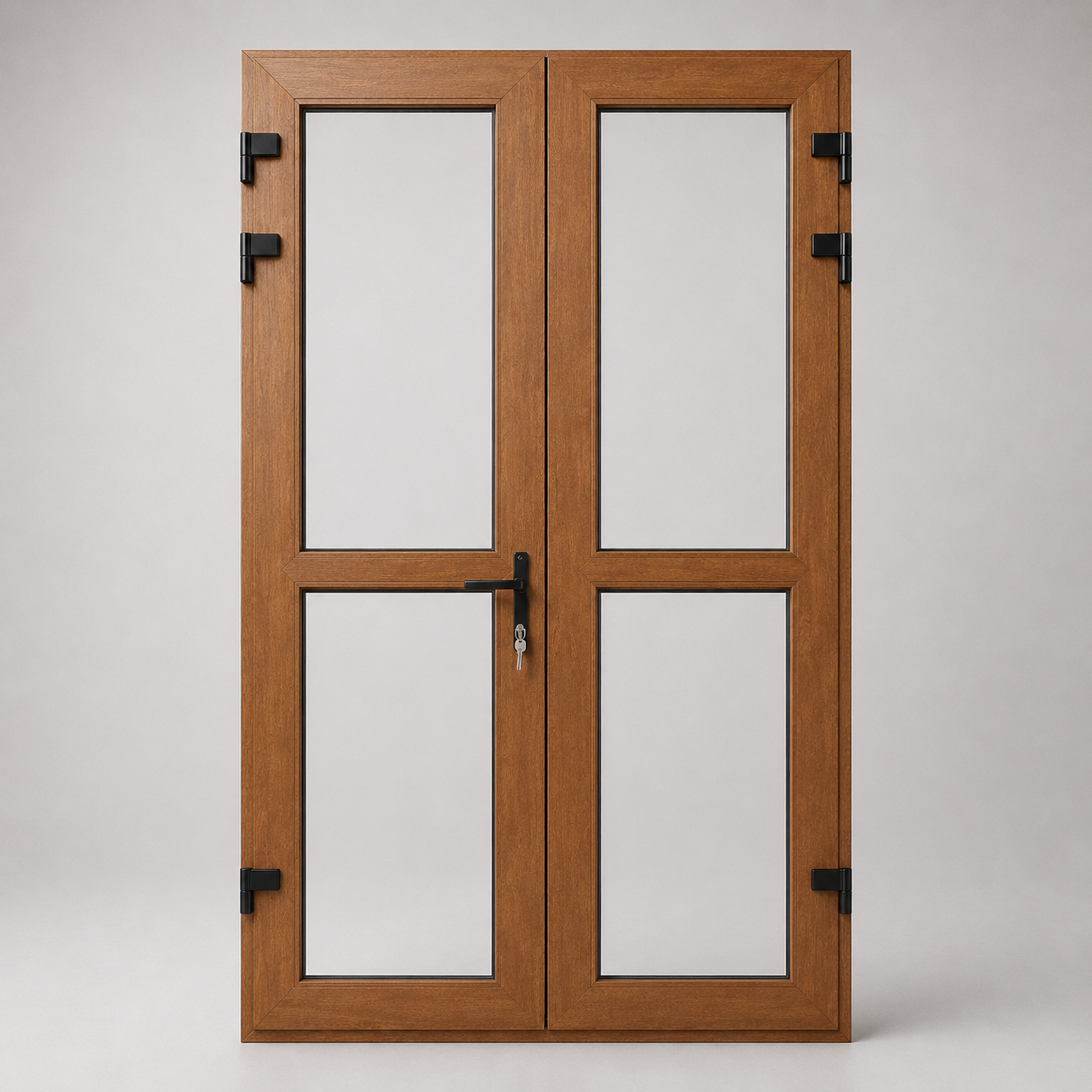 batiente doble roble Puerta Batiente doble PVC Roble 140x233 cm - Imagen 1