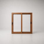 Ventana corrediza PVC Roble 133,5x156,5 Perfil 112